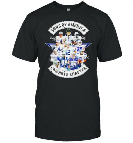 Sons of America Dallas Cowboys chapter signatures shirt
