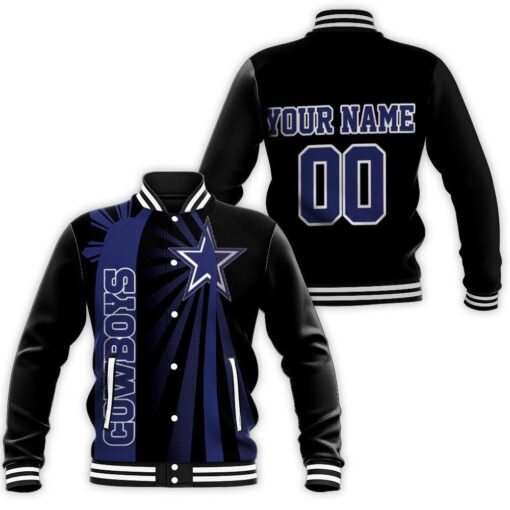 Dallas Cowboys 3d Personalized Baseball Jacket