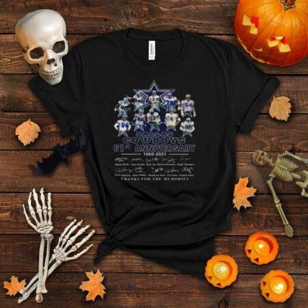 Dallas Cowboys 61st anniversary 1960 2021 thanks for the memories signatures shirt