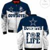 Dallas Cowboys Bomber Jacket Half Blue White
