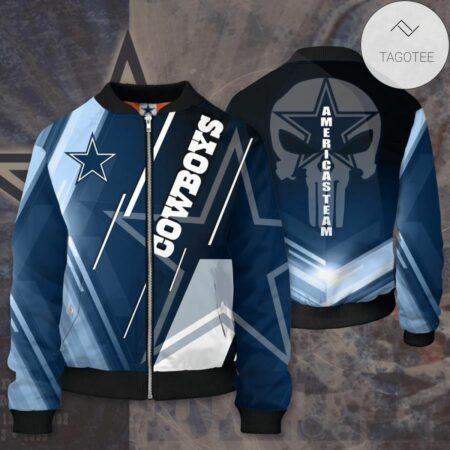 Dallas Cowboys Bomber Jacket Navy Blue