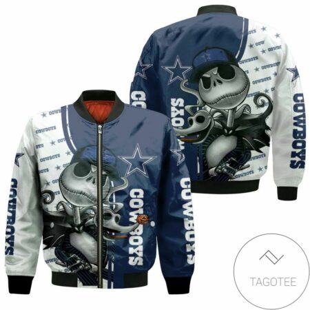 Dallas Cowboys Jack Skellington And Zero 3D T Shirt Hoodie Sweater Jersey Bomber Jacket