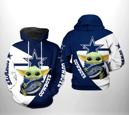Dallas Cowboys NFL Baby Yoda Team 3D Printed HoodieZipper Hoodie