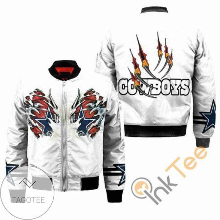 Dallas Cowboys NFL Claws Apparel Best Christmas Gift For Fans Bomber Jacket, 3D All Over Print