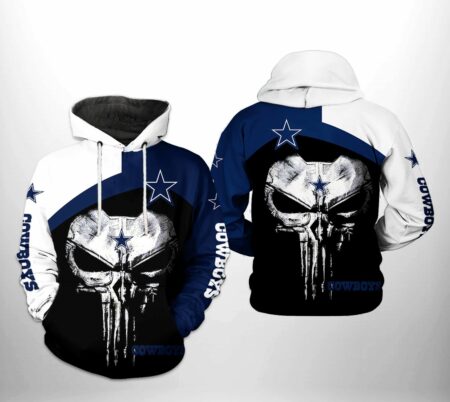 Dallas Cowboys NFL Skull Punisher Team 3D Printed HoodieZipper Hoodie