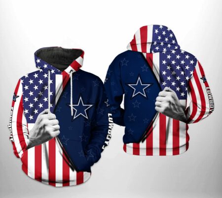 Dallas Cowboys NFL US Flag Team 3D Printed HoodieZipper Hoodie