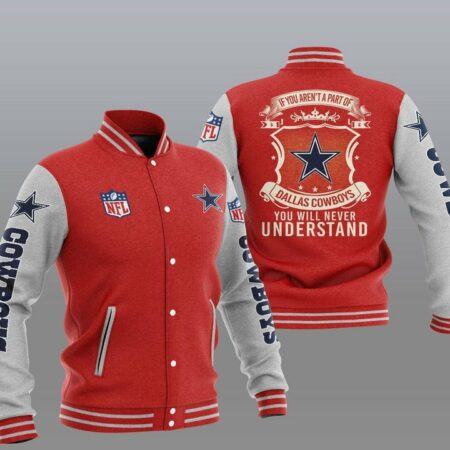 NFL Dallas Cowboys Red Grey You Will Never Understand Baseball Jacket