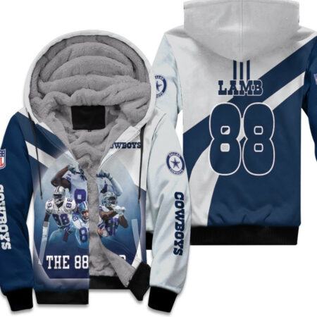 Dallas Cowboys Ceedee Lamb 88 The 88 Club Dark Blue Jersey Style 3D Allover Gift For Cowboys Fans Lamb Fans Fleece Hoodie