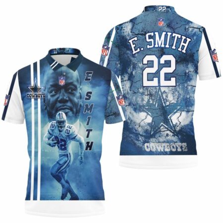Emmitt Smith 22 Dallas Cowboys 3D Polo Shirt