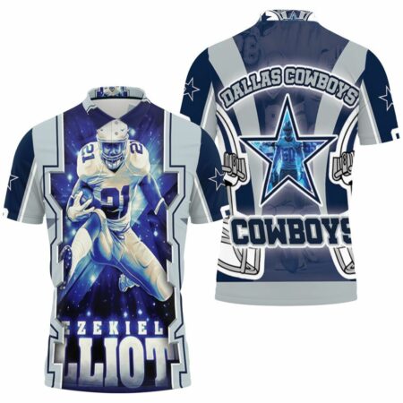 Ezekiel Elliott #21 Nfc East Division Champions Super Bowl 2021 Dallas Cowboys Polo Shirt