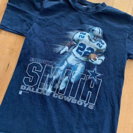 90s Emmitt Smith Dallas Cowboys Tee Vintage 1990s Salem Sportswear Made in USA XS T-shirt Texas NFL Football No 22