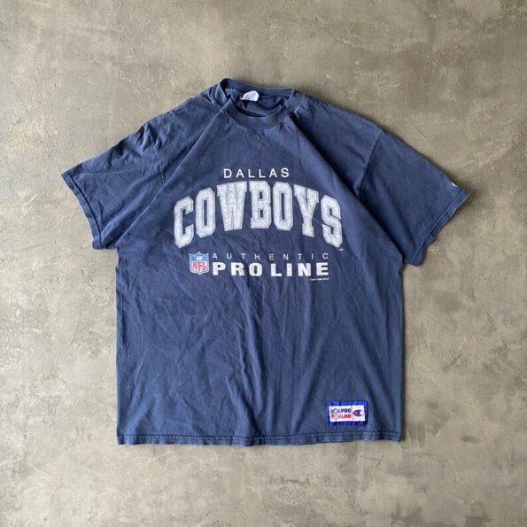 90s vintage NFL Dallas Cowboys Champion blank distressed faded blue t shirt XL