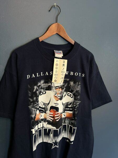 Brand New Vintage 90's Troy Aikman Dallas Cowboys NFL Football T Shirt Tee Size Large