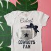Cutest Cowboys Fan Little Princess Football With Bow Dallas Texas Cowboys Girls Team T-Shirt And Onesie, Christmas Gift, Birthday Gift