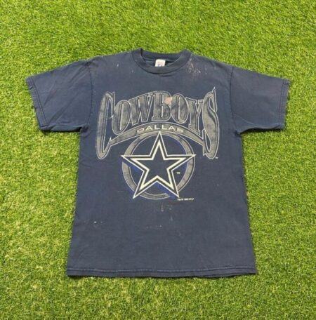 Vintage Dallas Cowboys T Shirt Tee Logo 7 Made USA Size Medium M NFL Football Aikman Texas 1990s 90s