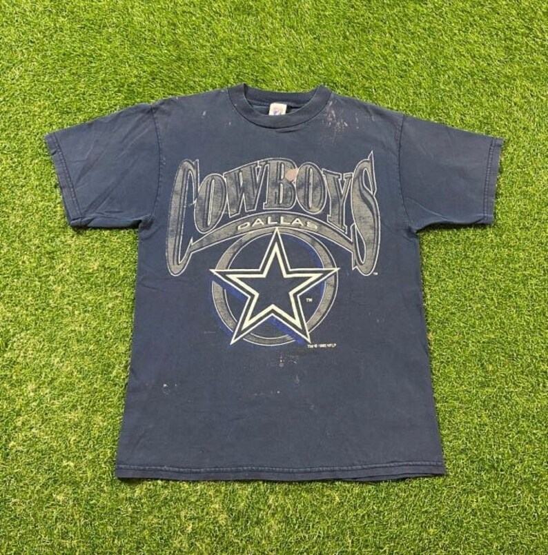 Vintage Dallas Cowboys T Shirt Tee Logo 7 Made USA Size Medium M NFL Football Aikman Texas 1990s 90s