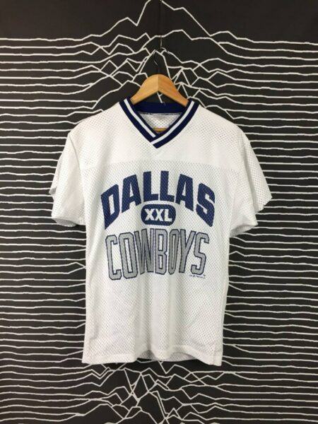 Vtg 90s Dallas Cowboy Logo 7 NFL Made In Usa Cut Off Jersey Hip Hop 90s Sportswear T Shirt 90s Streetwear T Shirt Size M