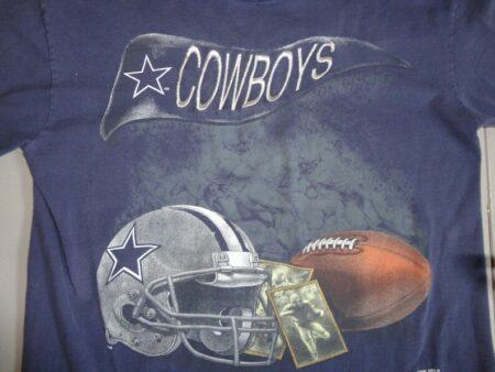 Vtg 90's Dallas Cowboys Nutmeg Mills Helmet Logo NFL Football T-Shirt Size M USA