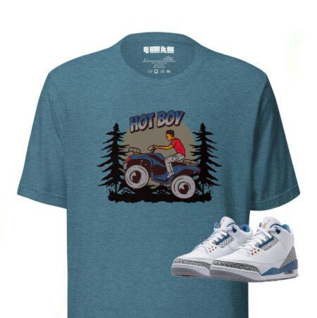 Wizards 3s Shirts to match Sneaker Tee Blue Hot Boy