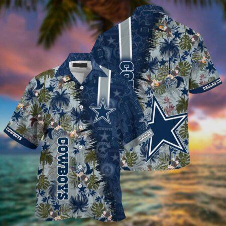 Dallas Cowboys Hawaiian Shirt Dallas Cowboys NFL Tropical Floral Pattern Hawaiian Shirt, Gift For Summer