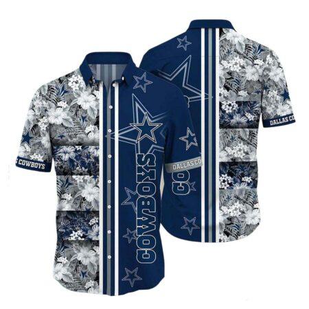 Dallas Cowboys Hawaiian Shirt Dallas Cowboys NFL Tropical Pattern Hawaiian Shirt, Gift For Fan