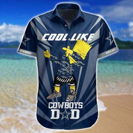 Dallas Cowboys Hawaiian Shirt Funny Dallas Cowboys Bart Simpson Dabing Hawaiian Shirt