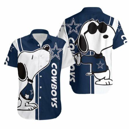 Dallas Cowboys Hawaiian Shirt Funny Dallas Cowboys Snoopy 3D Hawaiian Shirt