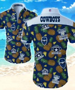 Dallas Cowboys Hawaiian Shirt Gift For Fans, Dallas Cowboys Pineapple Graphic 3D Hawaiian Shirt