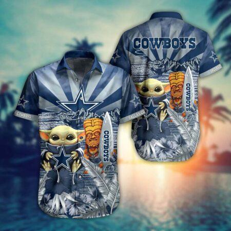 Dallas Cowboys Hawaiian Shirt Limited Dallas Cowboys Cute Yoda Hug Cowboys Hawaiian Shirt