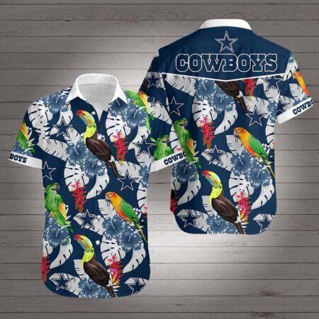 Dallas Cowboys Hawaiian Shirt Limited Dallas Cowboys Flower And Parrots Pattern Hawaiian Shirt