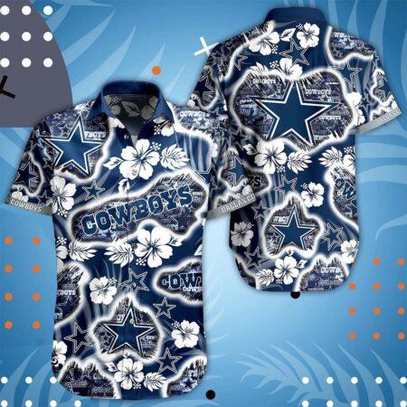 Dallas Cowboys Hawaiian Shirt Limited Dallas Cowboys Hibiscus Flower Pattern Hawaiian Shirt
