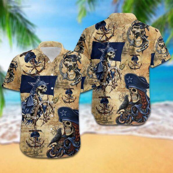 Dallas Cowboys Hawaiian Shirt Limited Dallas Cowboys Pirates Skull Hawaiian Shirt