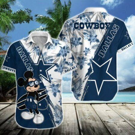 Dallas Cowboys Hawaiian Shirt Limited Edition Dallas Cowboys Surfers Mikey Mouse 3D Hawaiian Shirt
