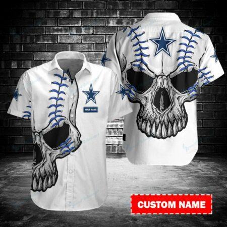Dallas Cowboys Hawaiian Shirt Limited Edition Personalized Dallas Cowboys Skull 3D Hawaiian Shirt