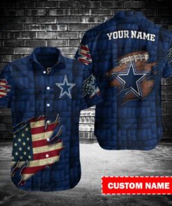 Dallas Cowboys Hawaiian Shirt Limited Personalized Cowboys American Flag 3D Hawaiian Shirt
