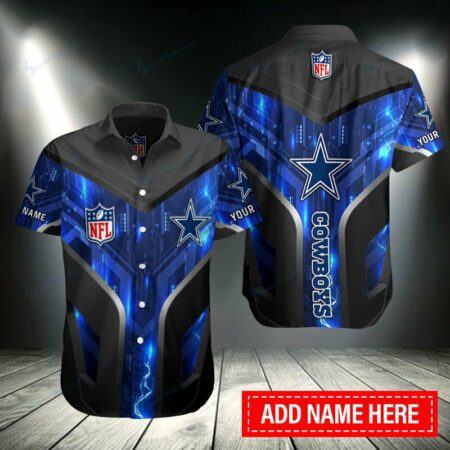 Dallas Cowboys Hawaiian Shirt Limited edition, Personalized Dallas Cowboys Neon Electrical Circuit 3D Hawaiian Shirt