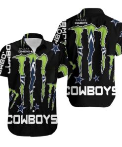 Dallas Cowboys Hawaiian Shirt Logo Monster Energy Dallas Cowboys 3D Hawaiian Shirt
