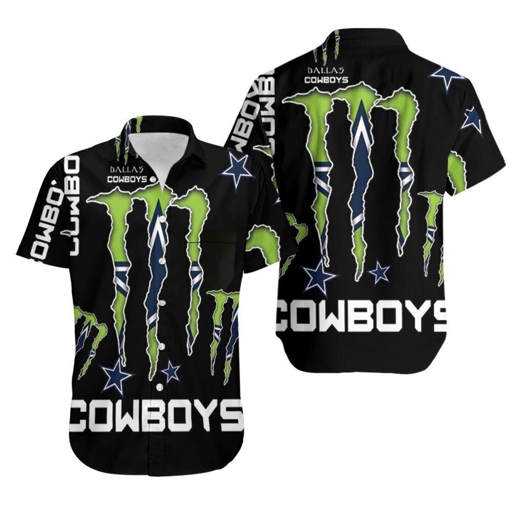 Dallas Cowboys Hawaiian Shirt Logo Monster Energy Dallas Cowboys 3D Hawaiian Shirt