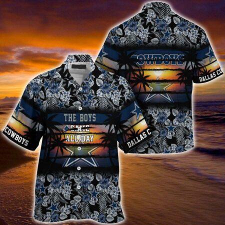 Dallas Cowboys Hawaiian Shirt New Dallas Cowboys The Boys Game All Day Floral Pattern Hawaiian Shirt