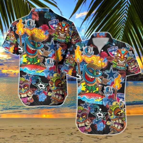 Dallas Cowboys Hawaiian Shirt New Design Dallas Cowboys Mavericks Dallas Stars FC Hawaiian Shirt
