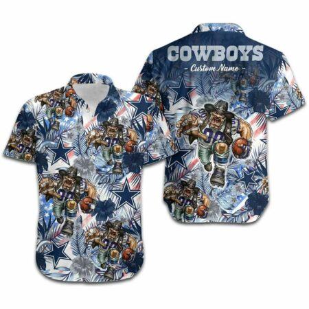 Dallas Cowboys Hawaiian Shirt Personalized Dallas Cowboys Mascot Graphic Hawaiian Shirt, Gift For Fan