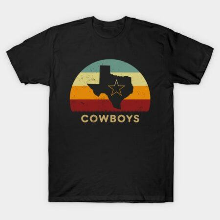 Retro Sunset - Dallas Cowboys Maps T-Shirt