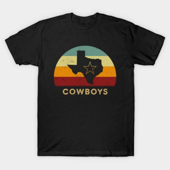 Retro Sunset – Dallas Cowboys Maps T-Shirt
