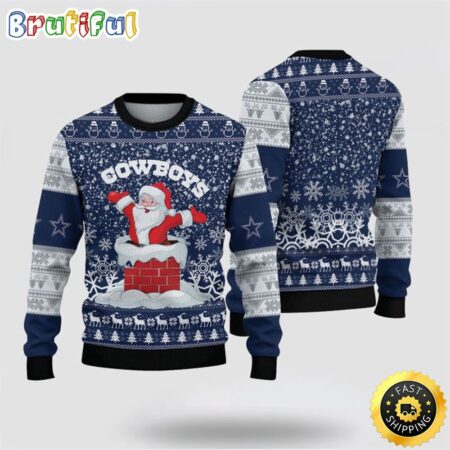 NFL Dallas Cowboys Ugly Sweater Printed Christmas Funny Santa Claus Show Team Spirit