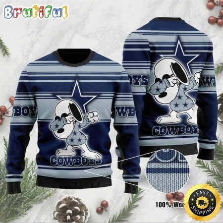 NFL Snoopy Dab Dallas Cowboys Christmas Ugly Sweater