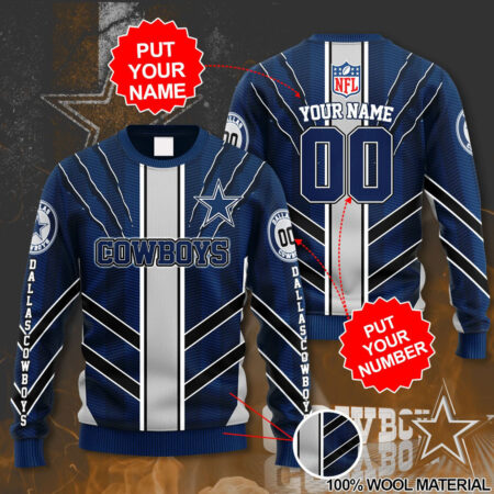 Personalized Name and Number Dallas Cowboys christmas sweater